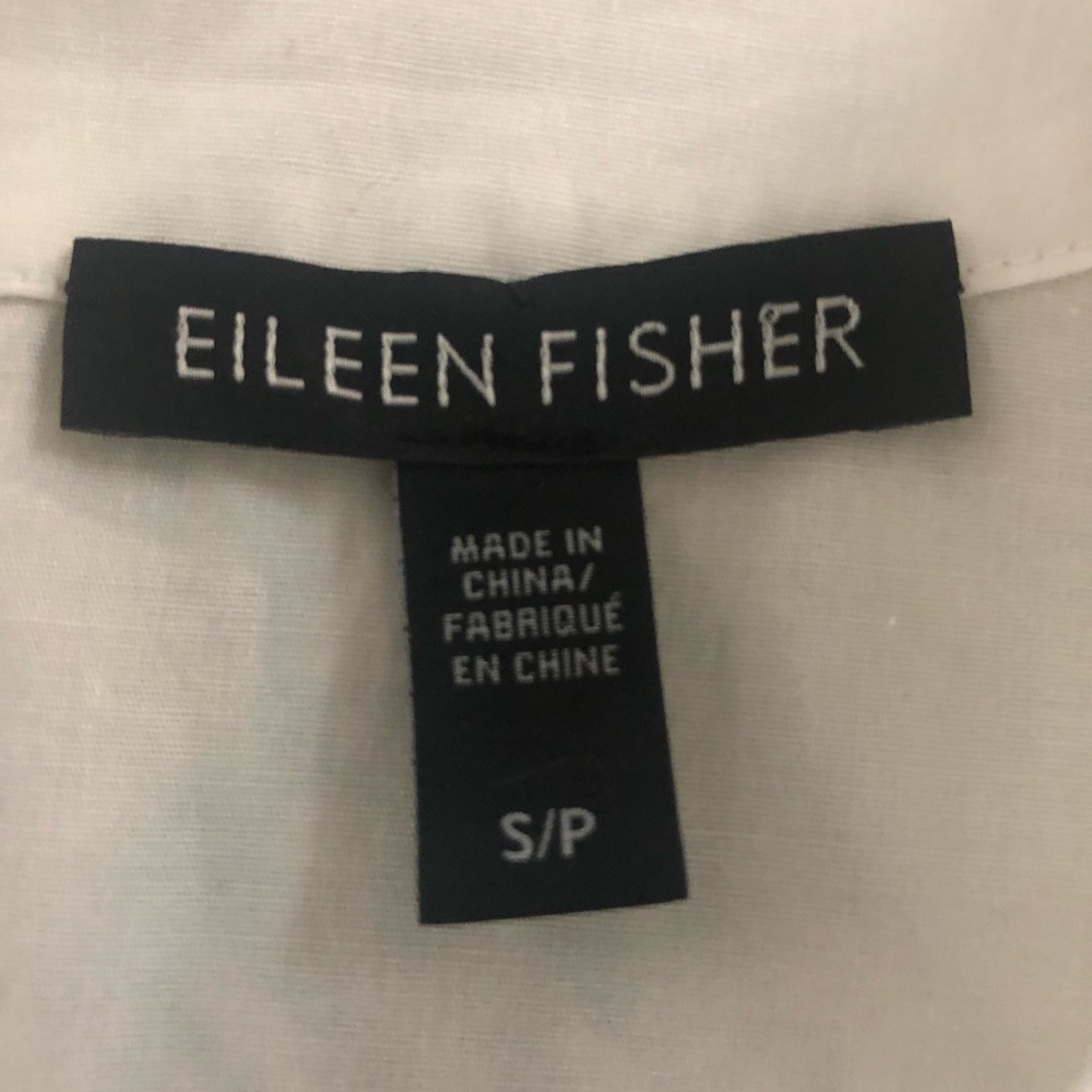 Eileen Fisher blouse organic cotton round neck shirt sleeve rounded hem - Picture 8 of 10